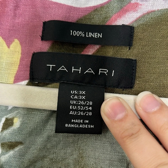 TAHARI 100% Linen Button Down Shirt - Picture 4 of 6